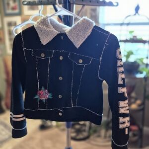 Kids Black Jacket with White Collar